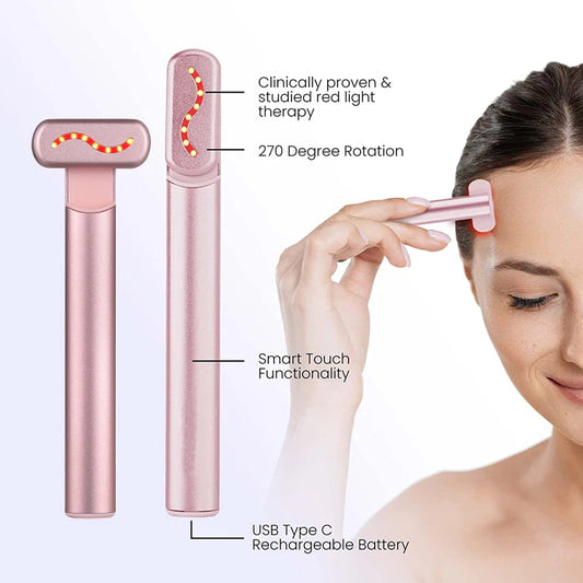 EMS Microcurrent Face Lifting Device – Red Light Therapy Beauty Wand